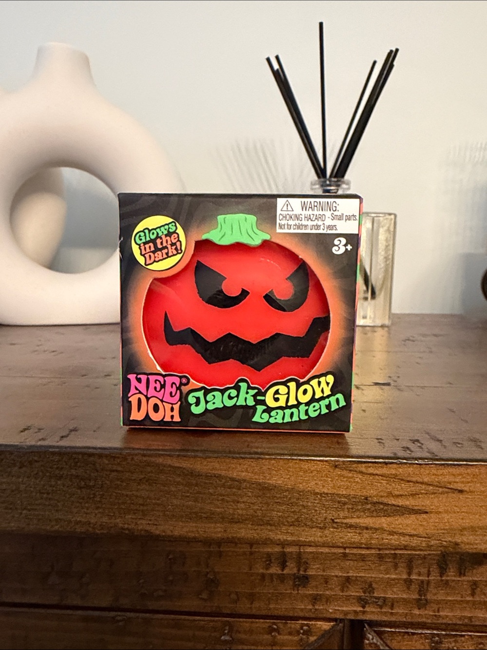 NeeDoh Jack-Glow Lantern Squeezable Pumpkin Toy - Bright Orange